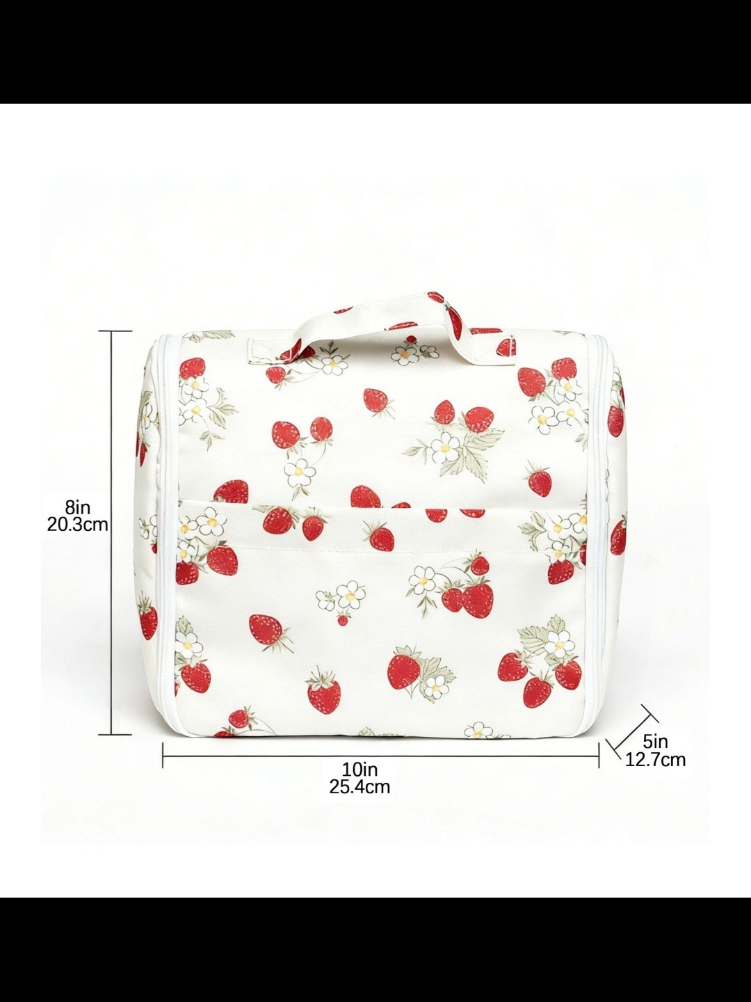 The Big One Strawberry-Print White Travel Bag — image 3 of 5